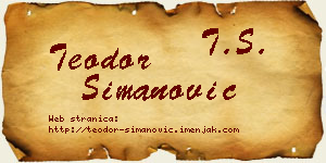 Teodor Simanović vizit kartica